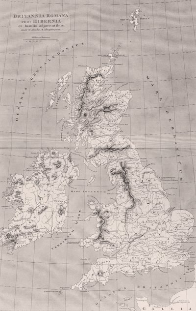 Map of Roman Britain with Ireland and adjacent islands by English School